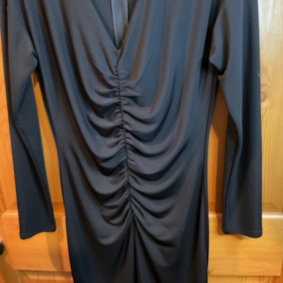 Narciso Rodriguez Black Knit Shirred Front Dress Size M - Picture 5 of 6